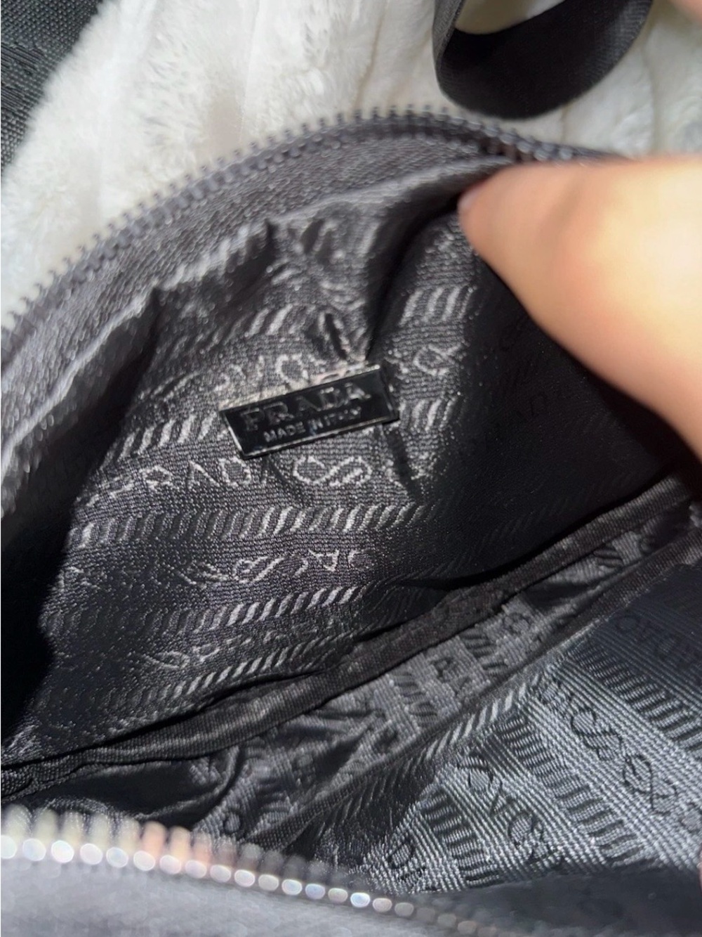 Prada Black Nylon Shoulder Hobo with Silver-Tone Logo - Picture 5 of 5